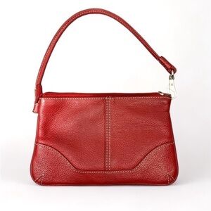 Ili New York Convertible Hobo Wristlet- Red Leather, 6.5" x 4"